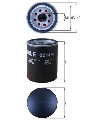 OC1414, Oil Filter, Oil filter, MAHLE, 109018, 153071762467, 2007929, 7143220021, ADF122122, F026407245, FO642, FT6734, H14W43, LS1081, LVFL849, OP543/2, PH12177, R1035, W7034, WL7542, 154072431246, GK2Q6714AA