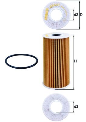 Oil Filter - OX441D MAHLE - 10068, 1068, 108309