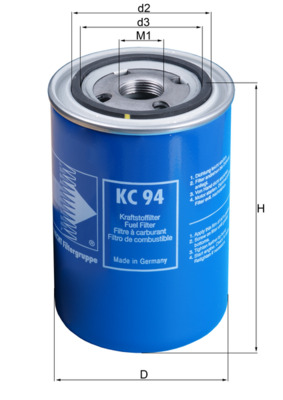 Kraftstofffilter - KC94 MAHLE - 0986450715, 108.121.09/130, 110027