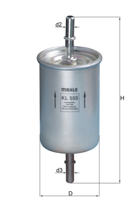 Kraftstofffilter - KL555 MAHLE - 0450905320, 60675978, ALG4569