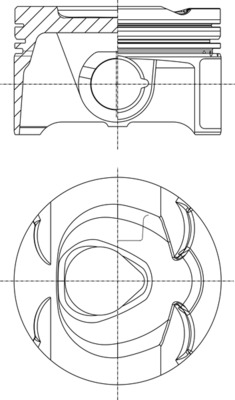 Piston - 001PI00164000 MAHLE - 2710305117, 41726600, A2710305117