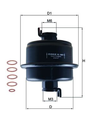 Fuel filter - KL1051D MAHLE - 16010SB2731, ALG7035, G5348