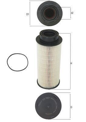 KX182/1D, Fuel filter, Fuel filter, MAHLE, 112272, 1429059, 2600800, 31431, 4695, 5102, 8340090001, 87696188, 95043E, ALG7532, C9517, E57KPD73, ELG5553, F026402107, FA5634, FEM4173, FF5423, MD599, MG3610, P550628, PE983, PEC3024, PF7896, PU941X, S6008NE, SC1117285, V610006, 1446432, C9517ECO, FF5683