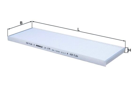 Filter, interior air - LA1179 MAHLE - 0018359547, 44711, 4.65752