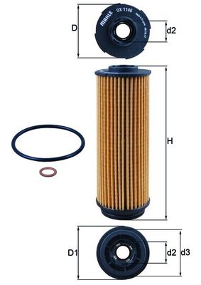 OX1146D, Oil Filter, Oil filter, MAHLE, 04152WAA02, 109000, 11427826799, 2514800, ADB112117, CH12059, E859HD352, ELH4488, F026407264, HU6022Z, L1126, LVFL845, OE672/10, S5148PE, 11428583898, 8583898