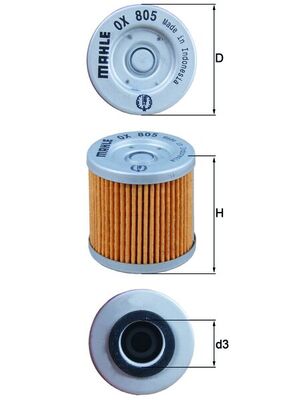 Ölfilter - OX805 MAHLE - 2558800, 800081675, 874081