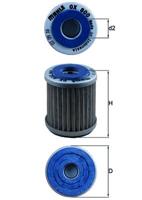 Ölfilter - OX800 MAHLE - 1UY1344001, KN142, 1UY1344002