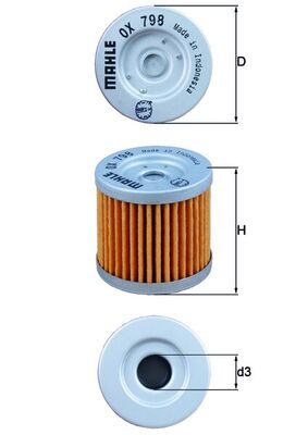 Ölfilter - OX798 MAHLE - 1651029F00, 52010S004, COF039