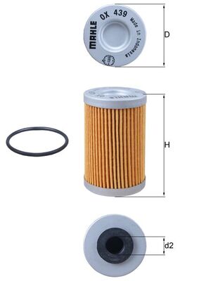 Oil Filter - OX439D MAHLE - 77038005000, COF555, KN655