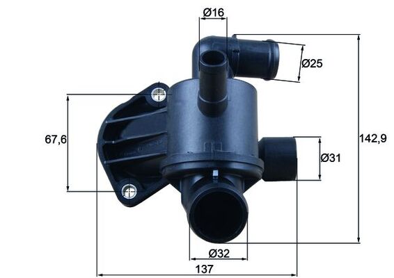 Thermostat, coolant - TH5787 MAHLE - 2X0121111A