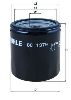 Ölfilter - OC1379 MAHLE - 6373199, KN171B, ML16822C