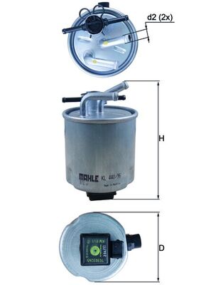 KL440/36, Fuel filter, Fuel filter, MAHLE, 154072452439, 16400EC00B, 5050, ADN12354, ALG2186/1, DN2721, EFF239, F026402849, FCS807, FP6072, H433WK, hdf650, LVFF729, M502, N1331050, NF2469, P11235, RN342, WF8481, WK9011, 154705157940, 16400EC00D, NF2469A