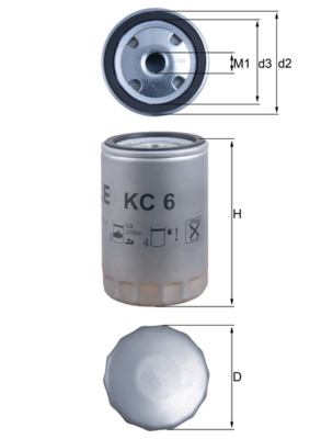 Kraftstofffilter - KC6 MAHLE - 0000150564, 0000820701, 0006565010