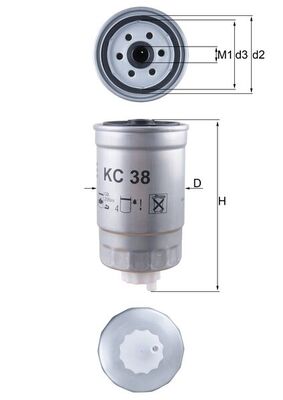 KC38, Kraftstofffilter, Kraftstofffilter, MAHLE, 0450133013, 075FS, 190662, 190663, 2435100, 40.60.18/130, 5020403, 7176-496A, 9947340, AK14-D, AZF090, CS454, DN323, EFG57, ELG5204, F57721, FG2027, FP4935A, L111, LFF3504, PP837, QFF0114, RN58B, RTC5938, S8500NR, SN327, VFF105, VY8013, WF8042, WK842/2