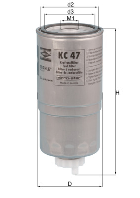 Kraftstofffilter - KC47 MAHLE - 0838016, 13322243653, 1457434187
