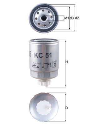 Kraftstofffilter - KC51 MAHLE - 01906, 1457434103, 164036F900