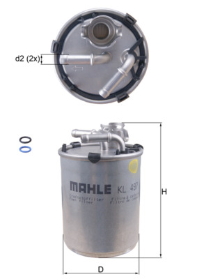 Kraftstofffilter - KL497D MAHLE - 0450906426, 06Q127400H, 1003230013