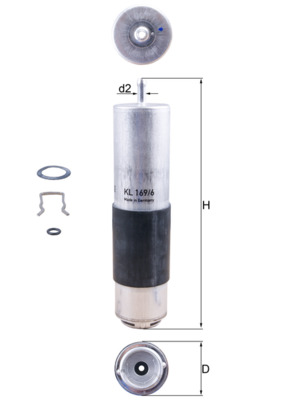 Kraftstofffilter - KL169/6D MAHLE - 0000902452, 0143230020, 101339