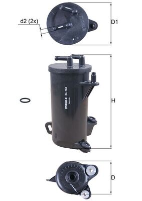 Kraftstofffilter - KL764D MAHLE - 16900RZ0G01, ALG-4046, FCS855