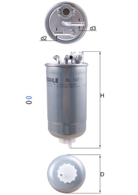 Kraftstofffilter - KL147/1D MAHLE - 0450906437, 109115, 153071760379
