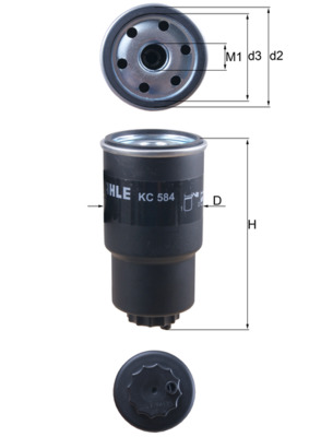 Kraftstofffilter - KC584 MAHLE - ADM52351, F026402203, H537WK