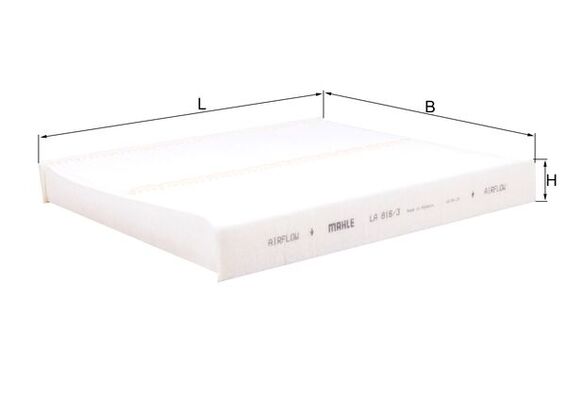 LA816/3, Filter, interior air, Cabin filter, MAHLE, 105816, 1987435135, 2Q0819644, 30105816, 49428077, 5350600, 65210, ADV182536, CK1253, CU26021, E4981LI, ELR7370, FC515, K1388, LVCF682, MS-6530, QFC0456, S3506C, V10302531, WG1937760, WP2170