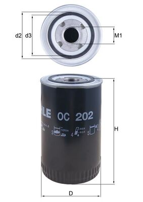 OC202, Ölfilter, Ölfilter, MAHLE, 03095607, 0451203002, 1133276R2, 114OS, 1158, 152090T000, 154774937030, 2042, 2310600, 3132737R93, 399976, 4043, 4217497, 51158, 81879134, 8826585, 9Y4482, AZL056, AZL334, B167, BC1264, DO265, ELF7616, FD8320, FL265, H18W02, LF3307, LFP54, P362, PC248