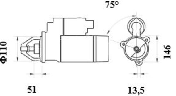 Starter - MS462 MAHLE - 0001371015, 1317220, 458175