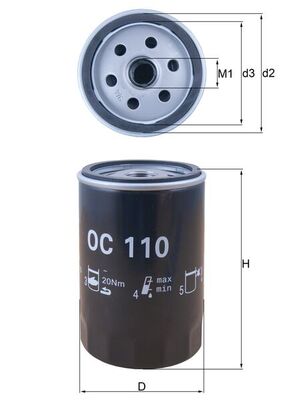 OC110, Oil Filter, Oil filter, MAHLE, 004OS, 0451103105, 1021840001, 16.32.13/110, 2001, 2313003, 2940123112825, 30738122, 32506, 5018028, 51088, 586070, 8671002323, 93156747, B295, BC1195, BFO4165, C113, DO838, EFL363, FB5342, FH1124, FO190, FOE161, FT5073, FX0058, GFE290, H14W06, L27253, LS547