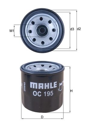 OC195, Ölfilter, Ölfilter, MAHLE, 022214300, 11930535150, 11930535151, 15208AA020, 1585332430, 263002Y500, 30A4000201, 56696654, M806418, 032414300, 15208AA021, HH15032430, 032415010D, 15208AA022, 032415010E, 15208AA023, 037023802, 15208AA024, 037023803, 15208AA060, 081314300, 15208AA080, 081323802, 15208AA100, 081323802A, 15208KA000, 081323802B, 15208KA010, 086623802, 15208KA011