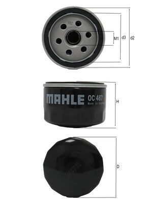 OC467, Oil Filter, Oil filter, MAHLE, 0021751070, 0451001179, 09110718, 09111019, 1005595, 1109A4, 112397, 112397L, 115OS, 15056, 15208000AB, 1651084CT0, 1HX-E3217-00-01, 20.37.15/110, 2055, 2319400, 27155, 4310106, 4323, 5000791145, 5013388, 586001, 590102175107, 6001002028, 6001073259, 6001545344, 61218, 73500506, 7605056, 7700274177