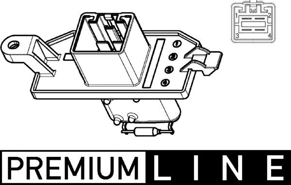 Resistor, interior blower - ABR104000P MAHLE - 109154, 1774402, 351332451