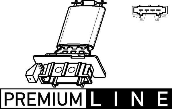 ABR98000P, Resistor, interior blower, Air-conditioning various, MAHLE, 109052, 112217, 1K092963A, 351332371, 515074, K109052, 1K0959263, 1K0959263A, 9ML351332371