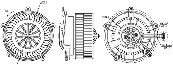 Interior Blower - AB17000S MAHLE - 0394791, 058011N, 069412662010