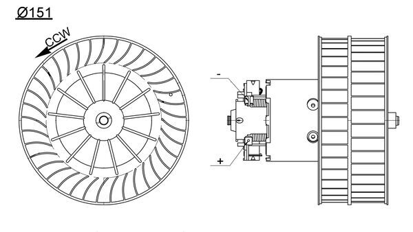 Interior Blower - AB193000S MAHLE - 069412681010, 351104771, 64118361913