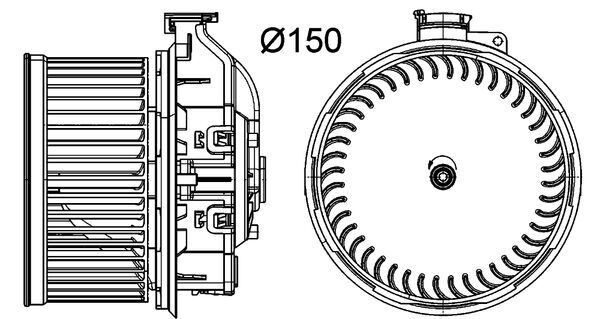 Interior Blower - AB259000P MAHLE - 0130115601, 12E820015, 351150771