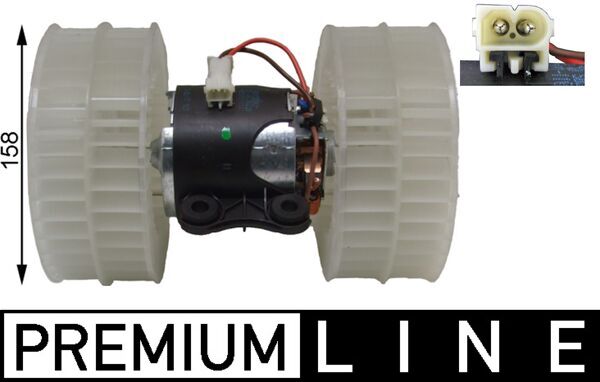 Interior Blower - AB40000P MAHLE - 0008357904, 009158181, 05991197