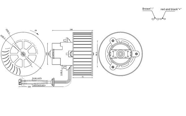 Interior Blower - AB6000S MAHLE - 009100261, 01808098, 158003N