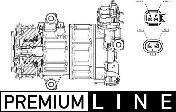 Compressor, air conditioning - ACP654000P MAHLE - 2203489, 351009471, CA500B2PAA02