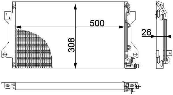 Condenser, air conditioning - AC239000P MAHLE - 102758, 172002N, 351038381