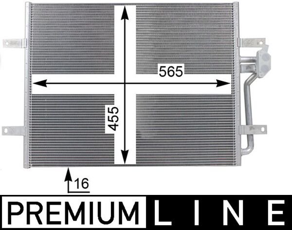 Condenser, air conditioning - AC25000P MAHLE - 042004N, 350444, 351001671