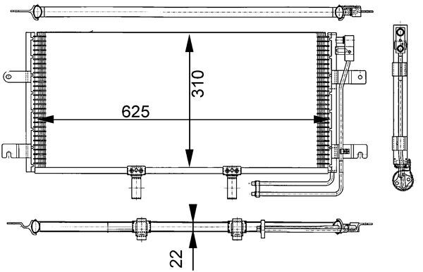 AC332000S, Kondensator, Klimaanlage, Klimaanlage verschiedene, MAHLE, 042007N, 0810.3024, 169914, 351301151, 35438, 43107, 58005195, 730M34, 7D0820411, 7D0820413, 814079, 888-0400426, 94834, AC830071, CT11529, V15-62-1039, VN5195, VN5195D, 58015195, 8FC351301-151, VW5195, VW5195D