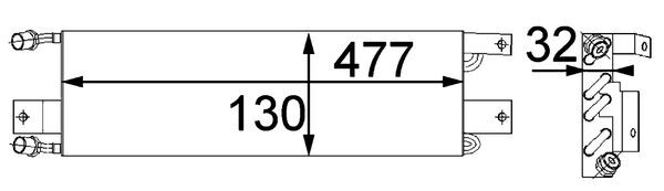 AC356000P, Condenser, air conditioning, Air-conditioning various, MAHLE, 102749, 172180N, 351301471, 74005026, 911.573.056.03, KDPR026, PR5026, 8FC351301-471