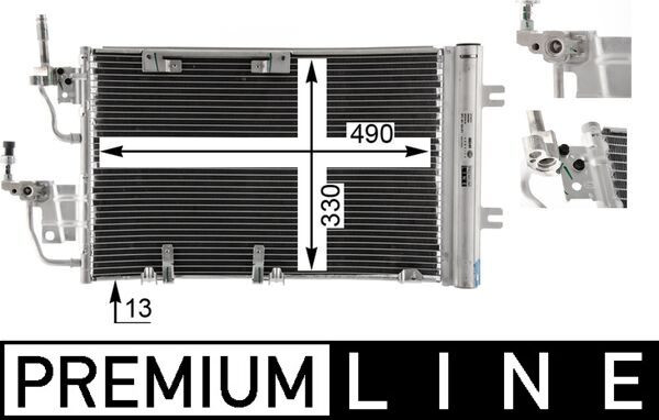 Condenser, air conditioning - AC400000P MAHLE - 0807.2033, 103832, 1223489