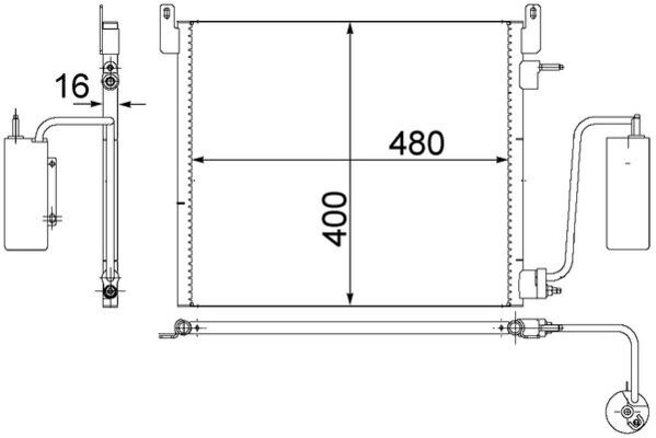 Condenser, air conditioning - AC408000S MAHLE - 08072030, 105020, 13106817