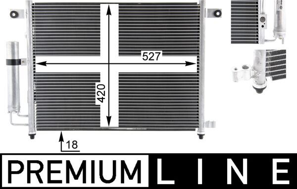Condenser, air conditioning - AC423000P MAHLE - 0831.3007, 104008, 115211