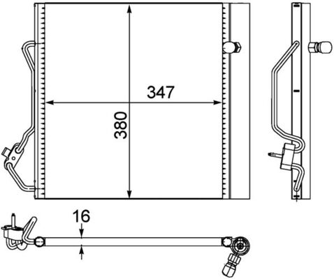 Condenser, air conditioning - AC451000P MAHLE - 0013198V001, 161318A, 29005010