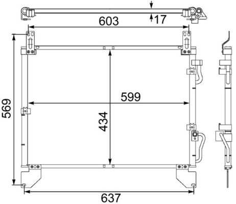 Kondensator, Klimaanlage - AC480000S MAHLE - 0834.3007, 351304151, 6840008002