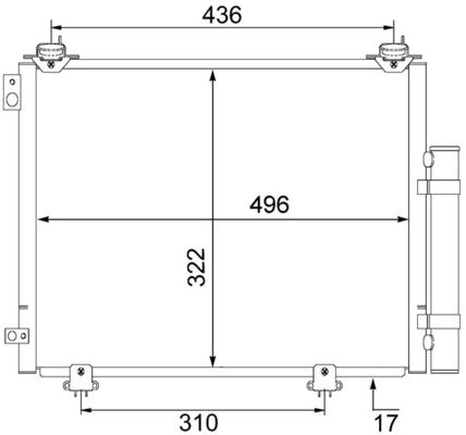 Condenser, air conditioning - AC484000S MAHLE - 107459, 212044N, 260065