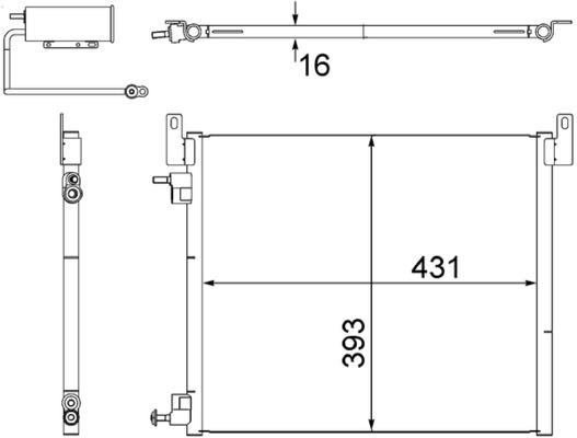 Kondensator, Klimaanlage - AC499000S MAHLE - 12805059, 152046N, 351304481